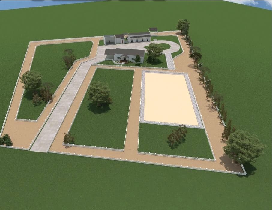 Horses grazing in well-designed paddocks at a Menden property